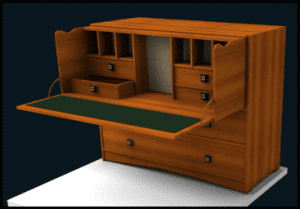 Pull out desk Image of a pull out desk