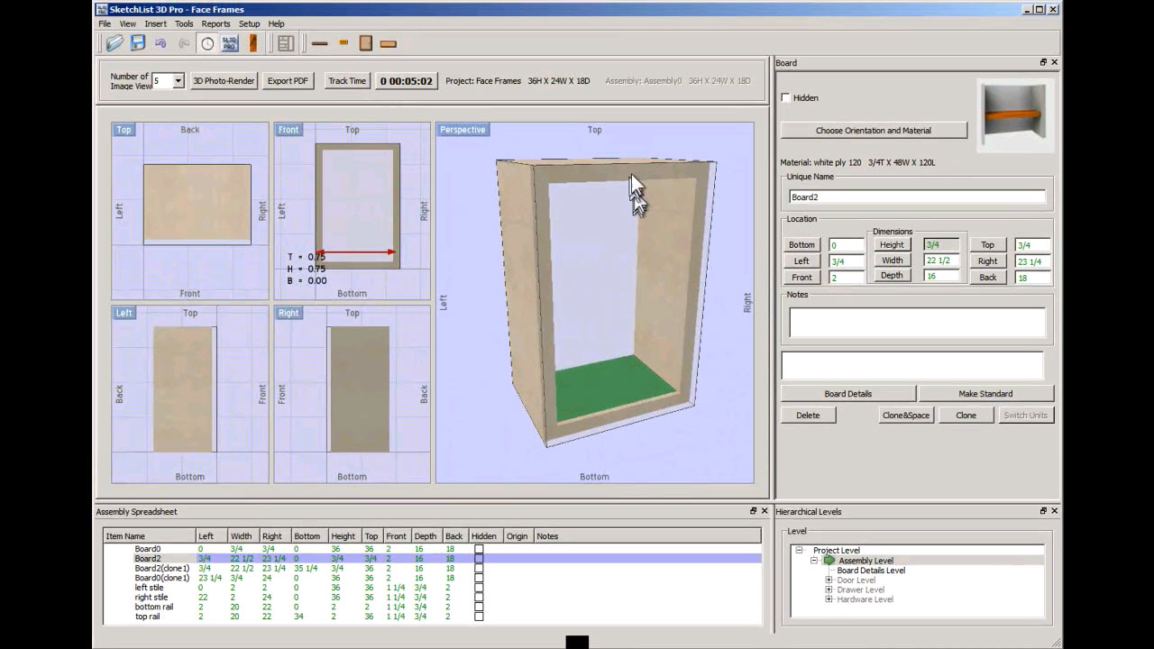 Face Frames With Cabinet Design Software Sketchlist3d