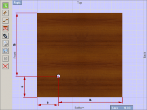 Dimension holes - cabinet design software