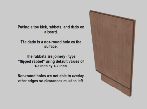 Image of side from cabinet design software with dado,, toe kick, and rabbets